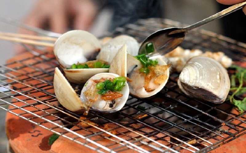 Ngao vàng nướng mỡ hành